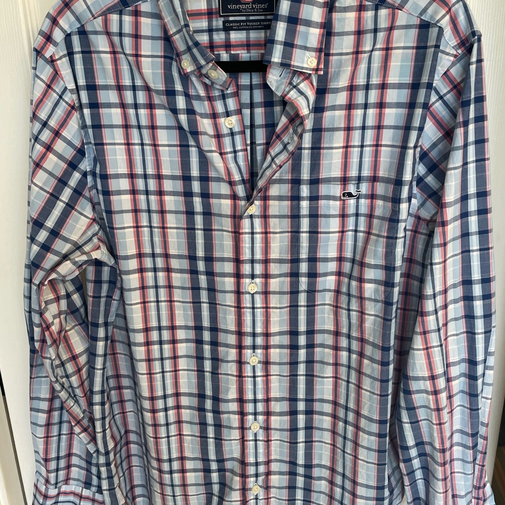 Vineyard Vines Men's Blue Plaid Shirt